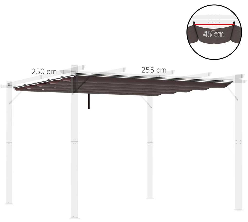 Outsunny Cobertura para Pérgola 2,5x2,55cm Teto de Substituição Retrát