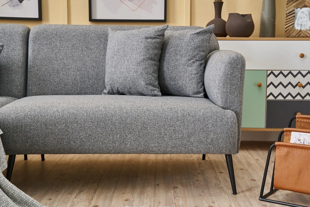 Sofá de Canto Revos – Cinzento – 250 cm x 86 cm x 100 cm