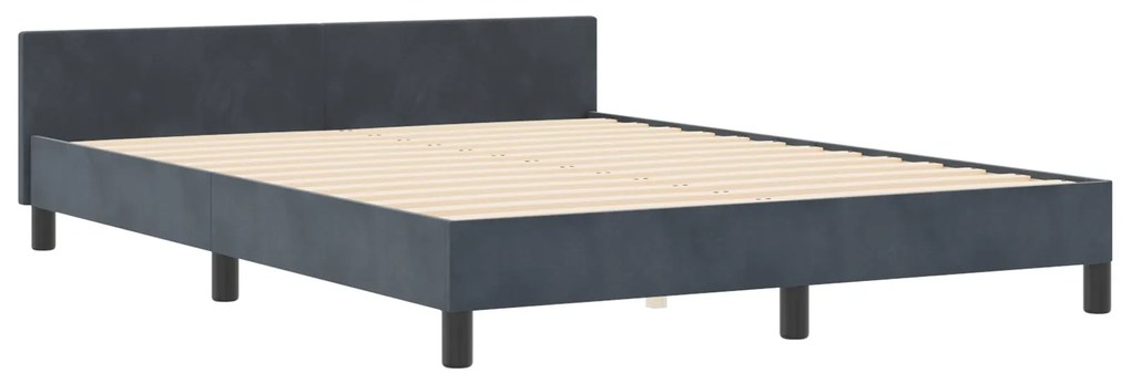 Cama vidaXL Cinza Escuro 140x200 cm Veludo