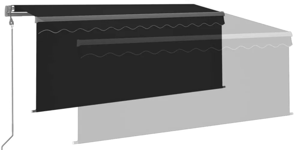 Toldo retrátil automático com estore 3,5x2,5 m antracite