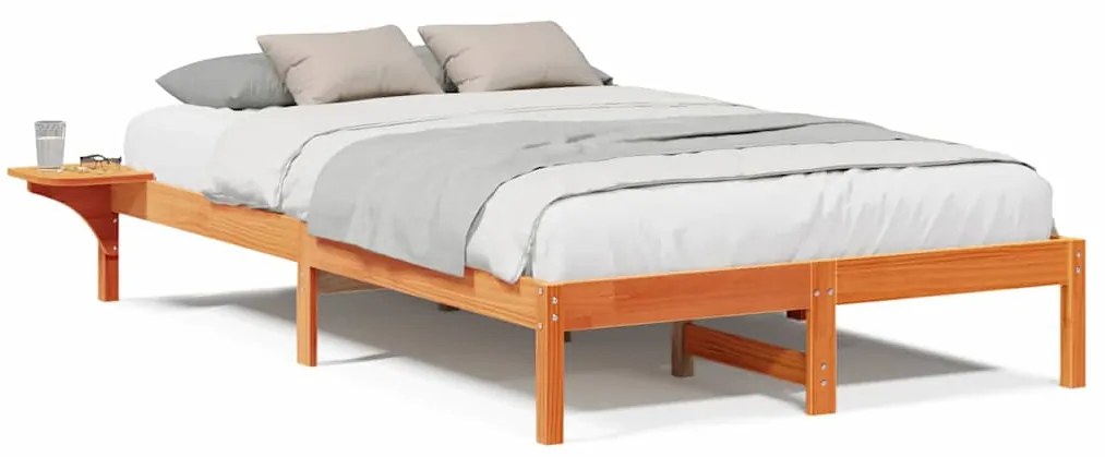 Estrutura de cama com mesas de cabeceira Castanho 140 x 190 cm