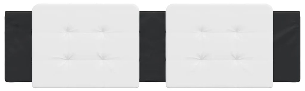 Almofadão de cabeceira 180 cm couro artificial branco e preto