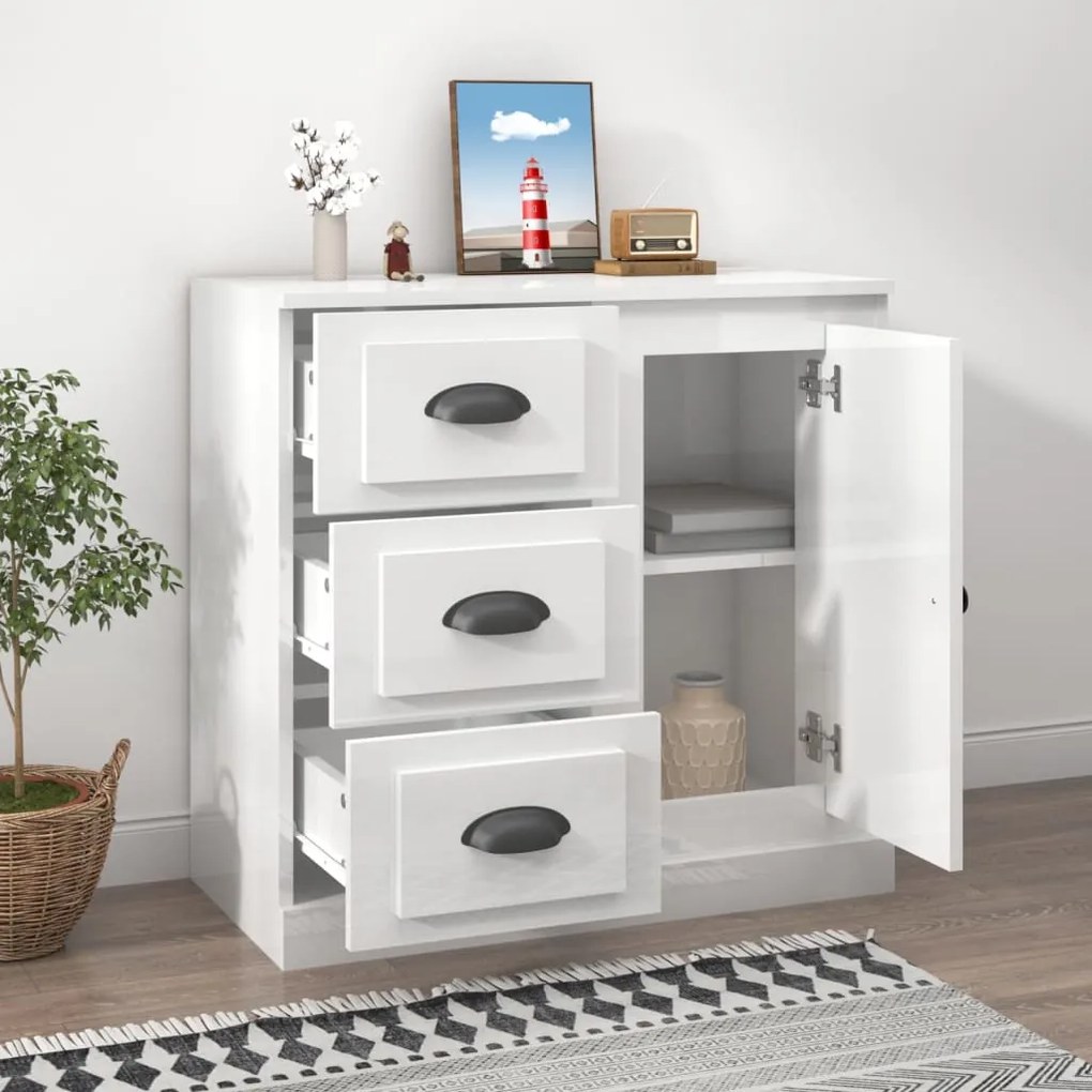 Aparador 70x35,5x67,5 cm derivados de madeira branco brilhante