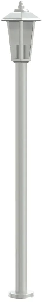 Candeeiro de chão para exterior 3 pcs 120 cm aço inox. prateado