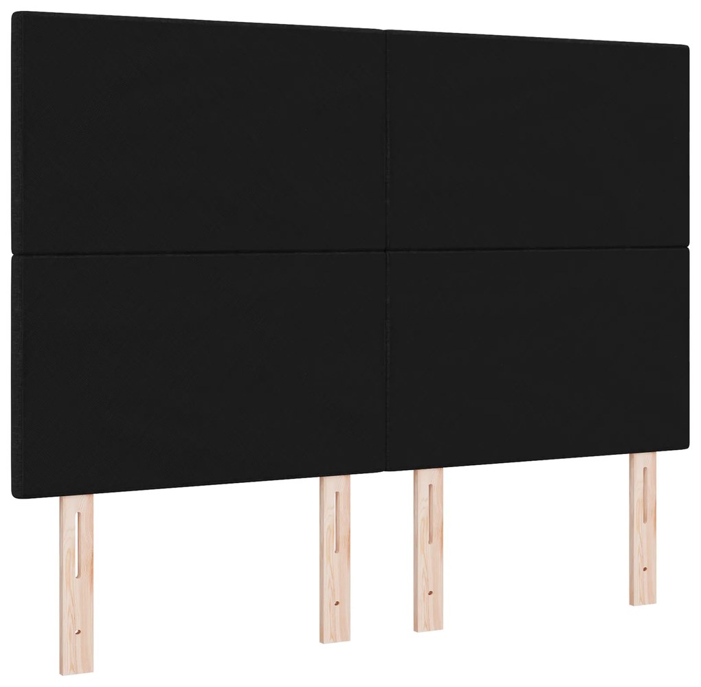Cabeceira vidaXL Botões Estofados Preto 140 cm Tecido