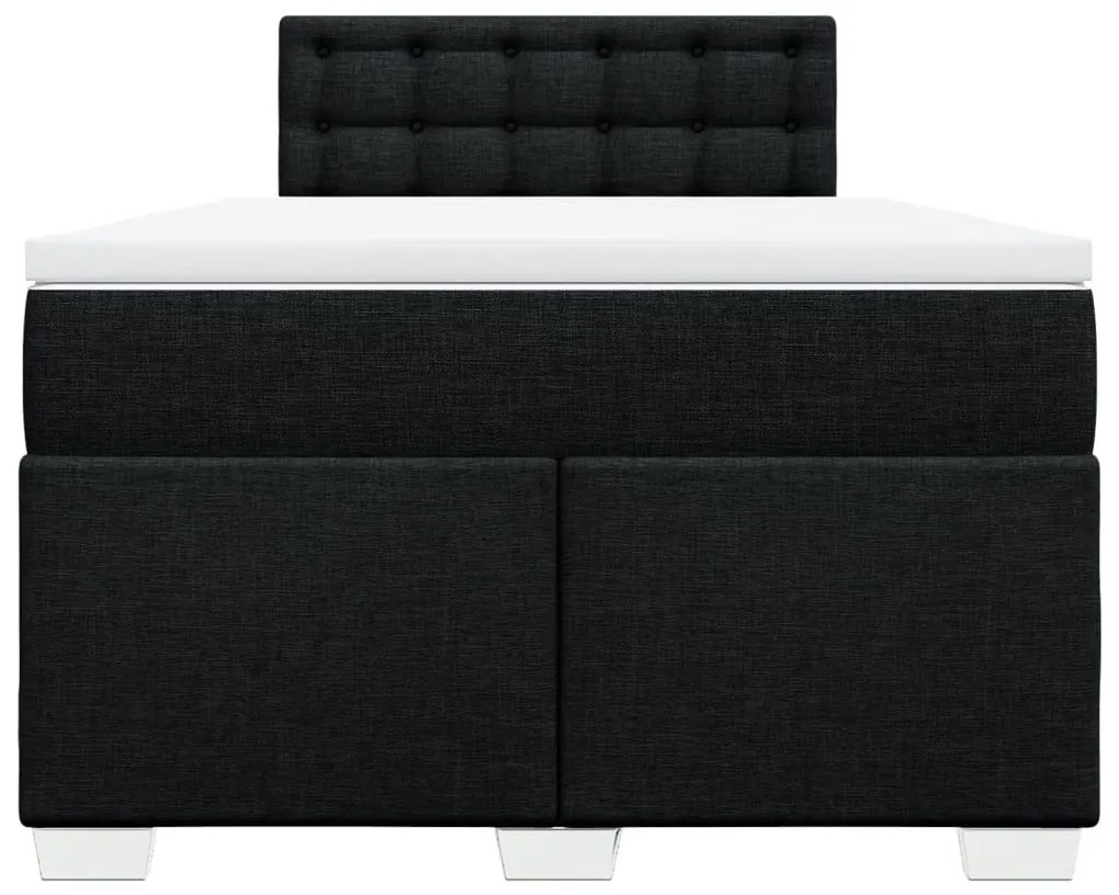 Cama boxspring com colchão 120x190 cm tecido preto