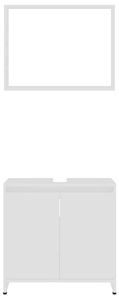 4 pcs conjunto de móveis de casa de banho contraplacado branco