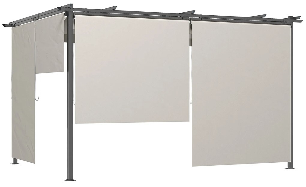 Pérgola de Jardim 3,95x2,95 cm Pérgola para Exterior com Teto Retrátil