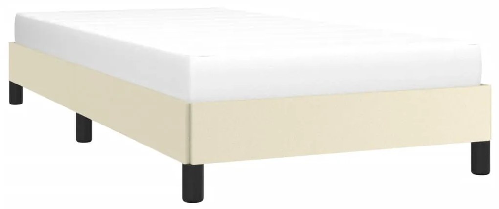 Estrutura de cama 90x190 cm couro artificial cor creme