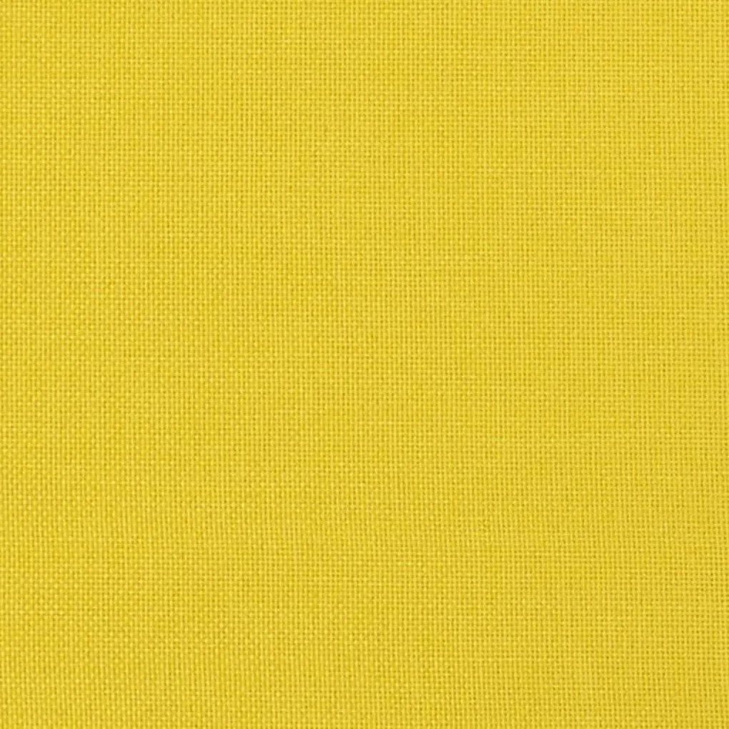 4 pcs conjunto de sofás com almofadões tecido amarelo-claro