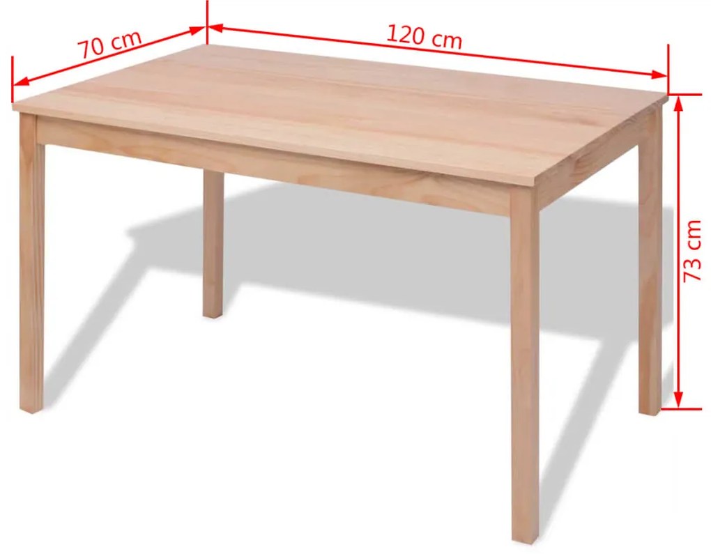 Conjunto de jantar de 7 pçs em pinho