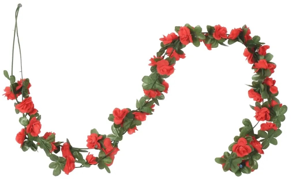 Grinaldas de flores de Natal 6 pcs 250 cm vermelho