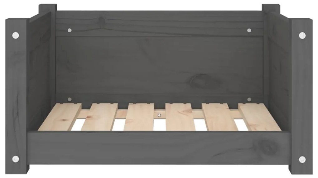 Cama para cães 55,5x45,5x28 cm madeira de pinho maciça cinzento