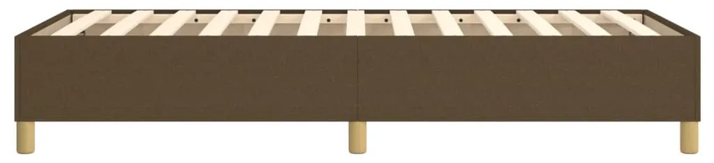 Estrutura de cama sem colchão 90x200 cm tecido castanho-escuro