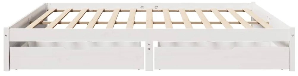 Cama sem colchão 180x200 cm madeira de pinho maciça branco