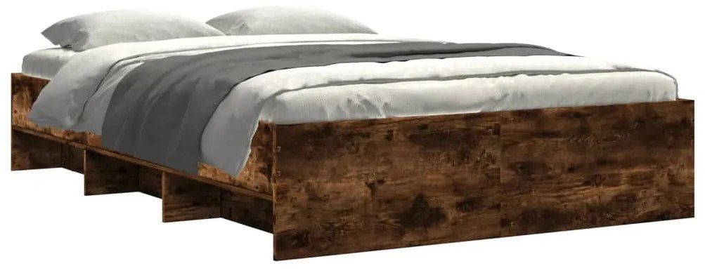 Estrutura cama s/ colchão derivados de madeira carvalho fumado