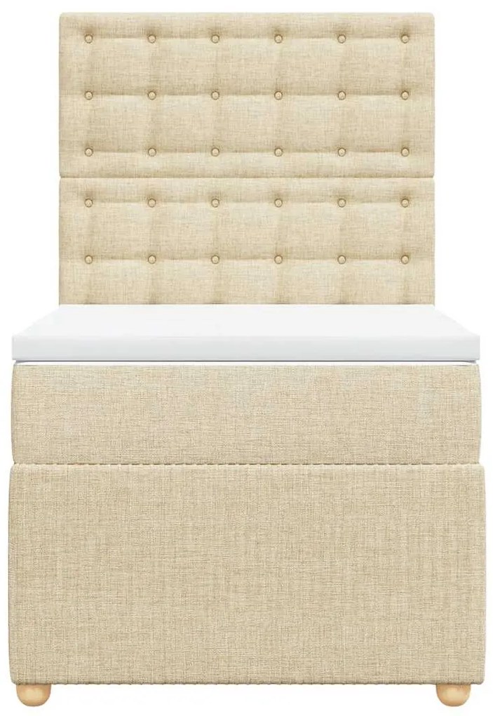Cama com molas/colchão 90x190 cm tecido cor creme