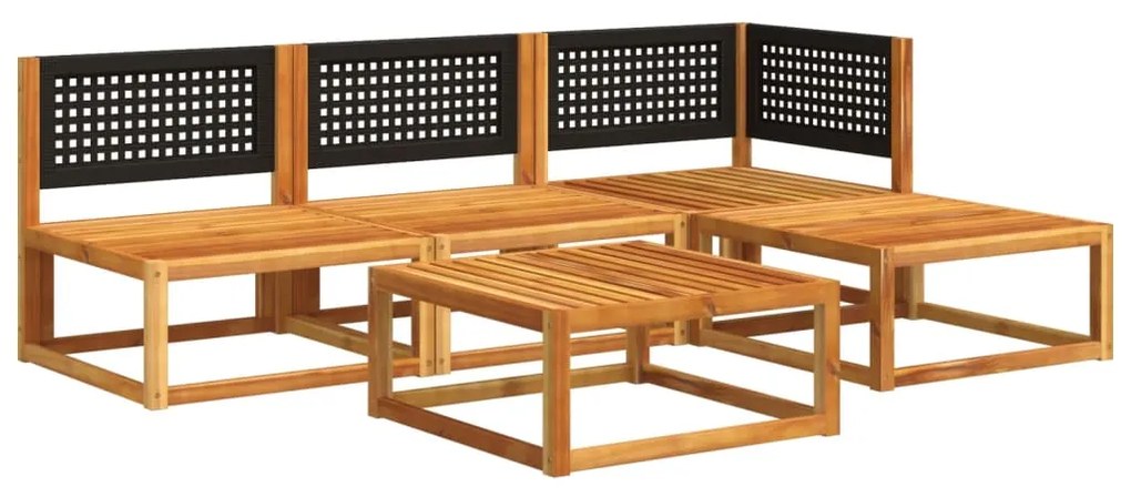 5 pcs conjunto de sofás de jardim com almofadões acácia maciça