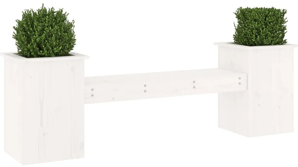 Banco c/ vasos 184,5x39,5x56,5cm madeira de pinho maciça branco