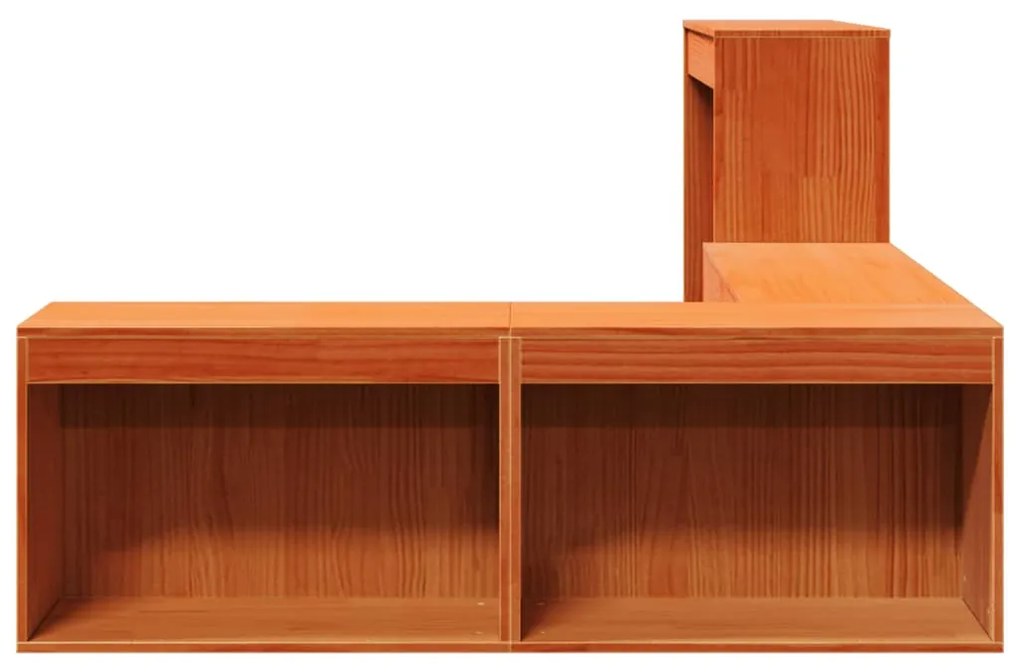 Mesa de cabeceira c/ secretária 232x122x75cm pinho castanho-mel