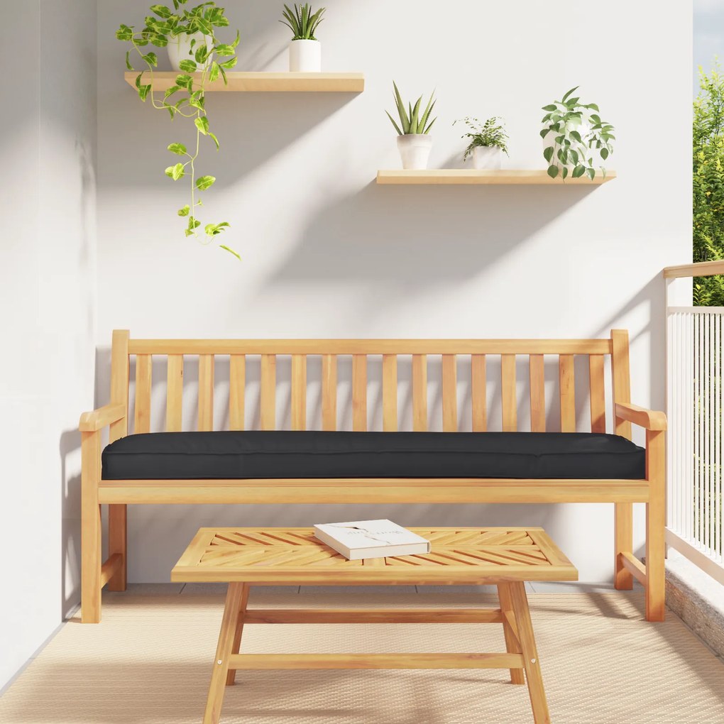 vidaXL Almofada para Palete para Banco Preto 180x40x8 cm Tecido Oxford