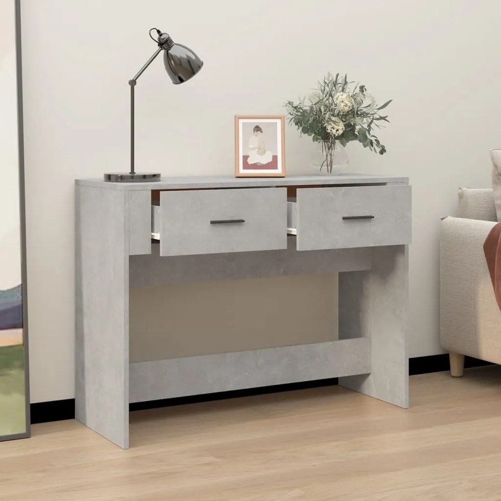 Mesa consola 100x39x75 cm derivados de madeira cinzento-cimento