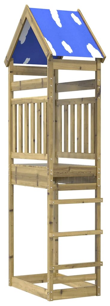 vidaXL Torre de Brincar Castanho Madeira Sólida Impregnada