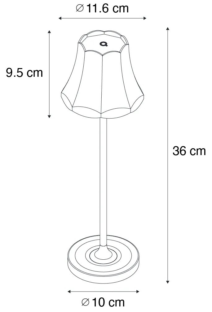 LED Conjunto de 2 Candeeiros de Mesa Retrô Pretos Recarregáveis IP44 - Granny Retro