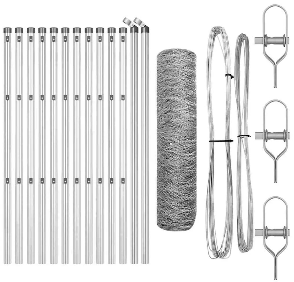 Conjunto de Cercas Conjunto de 2 Aço Galvanizado