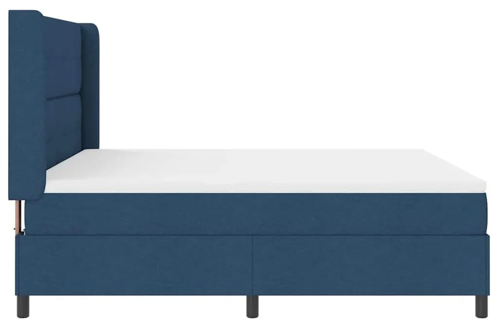 Cama Box com Colchão e LED Azul 180x200 cm, Tecido