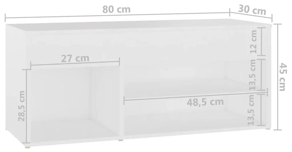 Banco sapateira 80x30x45 cm contraplacado branco
