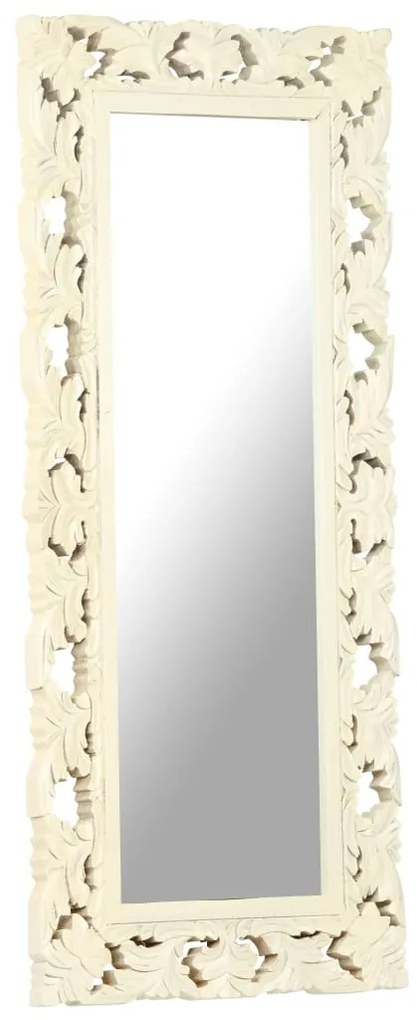 Espelho esculpido à mão 110x50 cm mangueira maciça branco