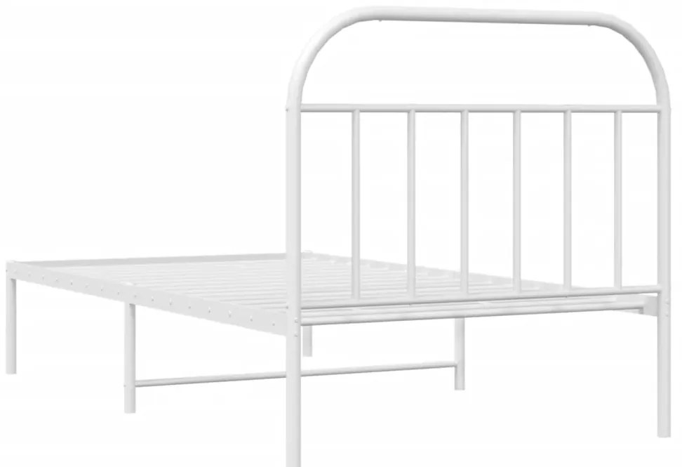Estrutura de cama em metal com cabeceira 107x203 cm branco