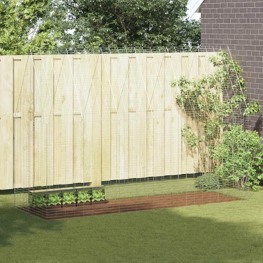 vidaXL Gaiola para Coelhos Prateado 300 x 100 x 210 cm Aço Galvanizado