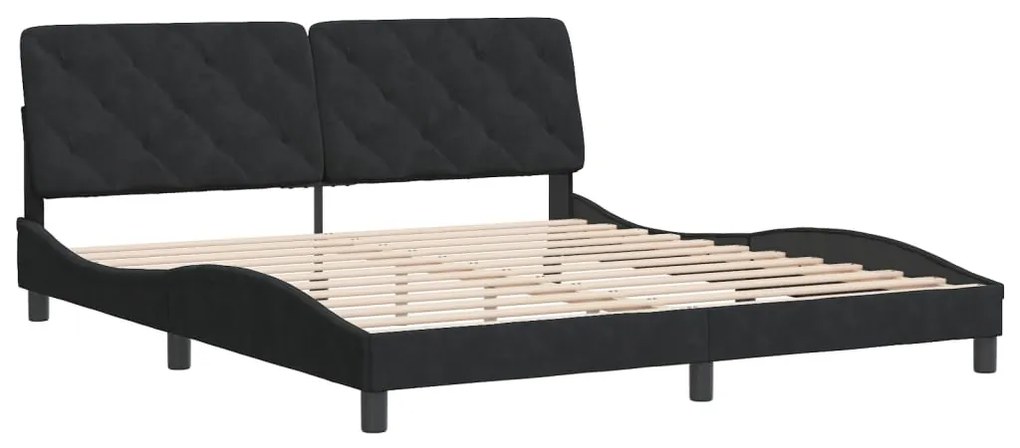 Estrutura de cama sem colchão 180x200 cm veludo preto