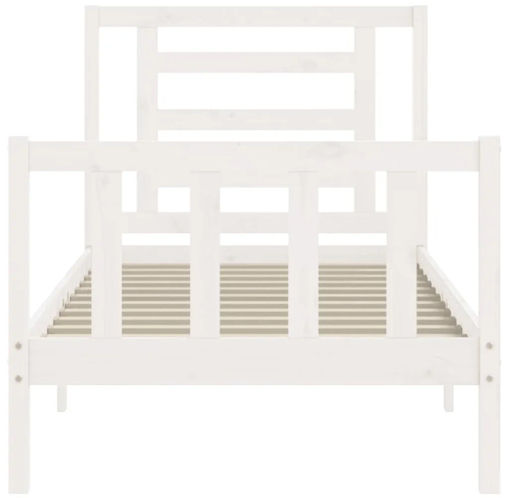 Cama sem colchão 100x200 cm madeira de pinho maciça branco