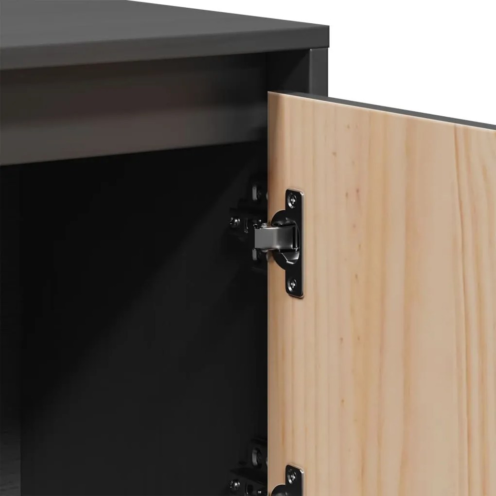 Aparador alto 110,5x35x117 cm pinho maciço cinza