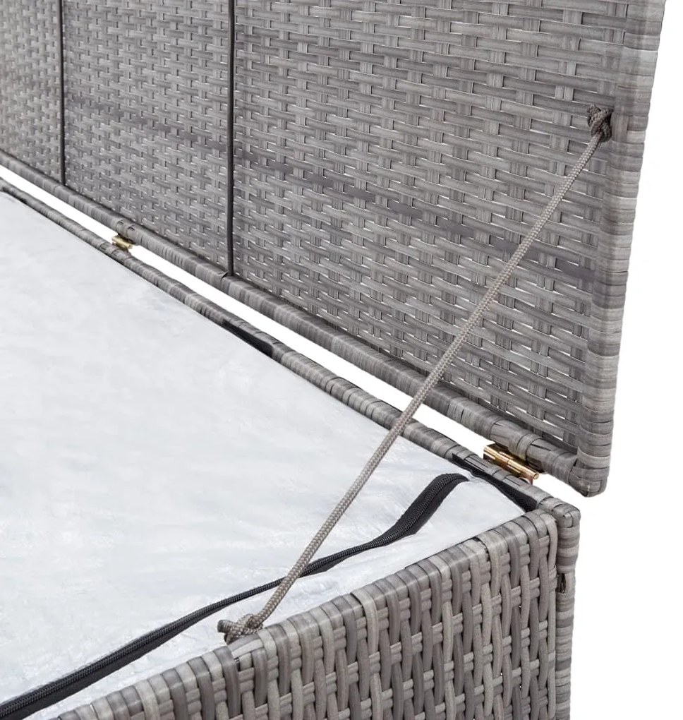 Caixa de arrumação para jardim 120x50x60 cm vime PE cinzento