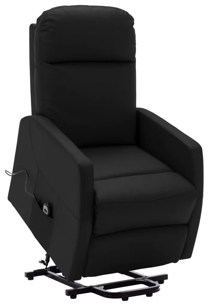 vidaXL Poltrona elevatória couro artificial preto