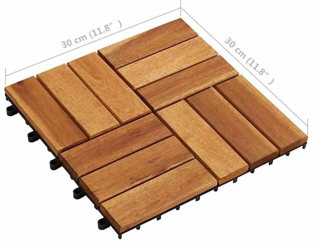10 pcs ladrilhos em acácia 30x30 cm