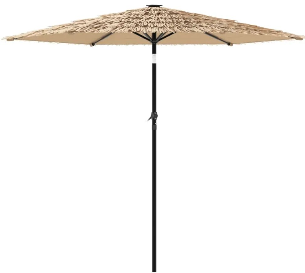 Guarda-sol de jardim com poste de aço 268x268x226 cm castanho