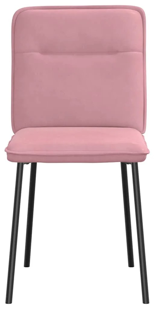 Cadeiras de jantar 6 pcs veludo rosa