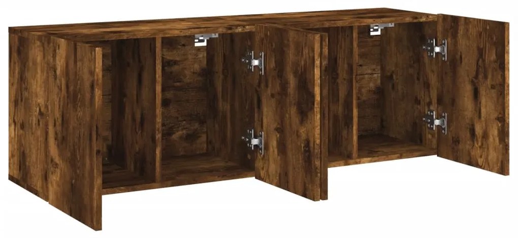 Móveis de parede para TV 2 pcs 60x30x41 cm carvalho fumado