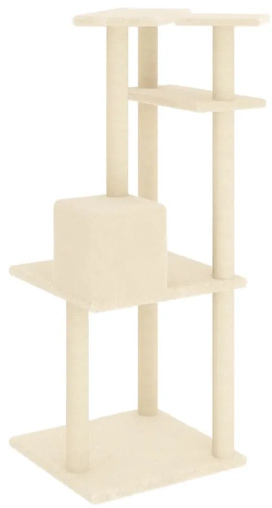 Árvore para gatos c/ postes arranhadores sisal 123 cm cor creme
