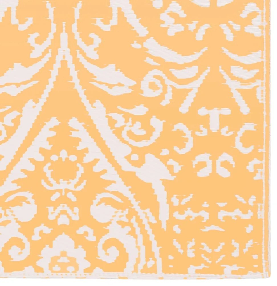 Tapete de exterior 80x150 cm PP laranja e branco