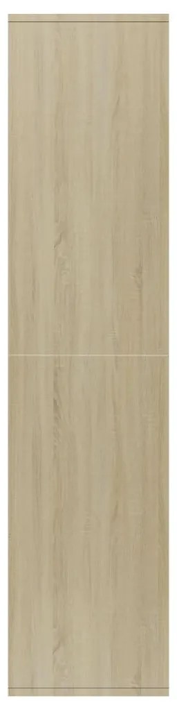 Estante/aparador 66x30x130cm contrapl. branco e carvalho sonoma
