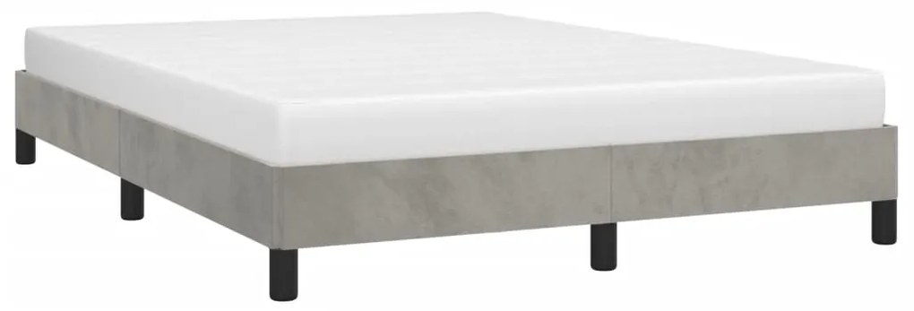 Estrutura de cama sem colchão 140x200 cm veludo cinzento-claro