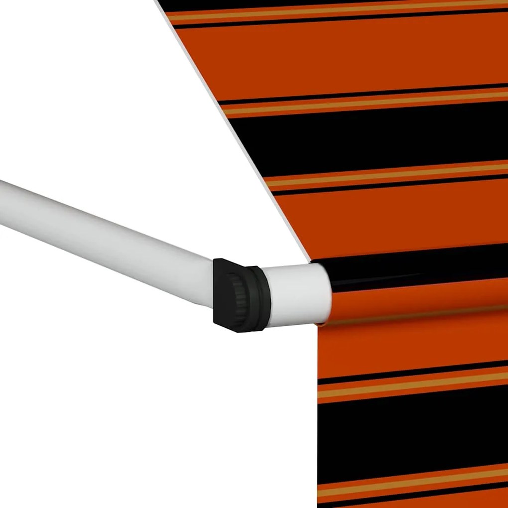 Toldo retrátil manual 300 cm laranja e castanho