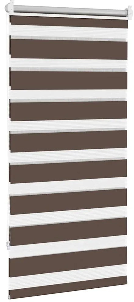 Estore de rolo 60 x 120 cm, linhas de zebra / Café
