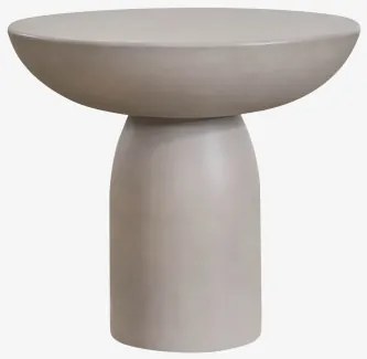 Mesa Auxiliar Redonda Ø50 Cm Em Cimento Zenadia Cinzento Areia - Sklum